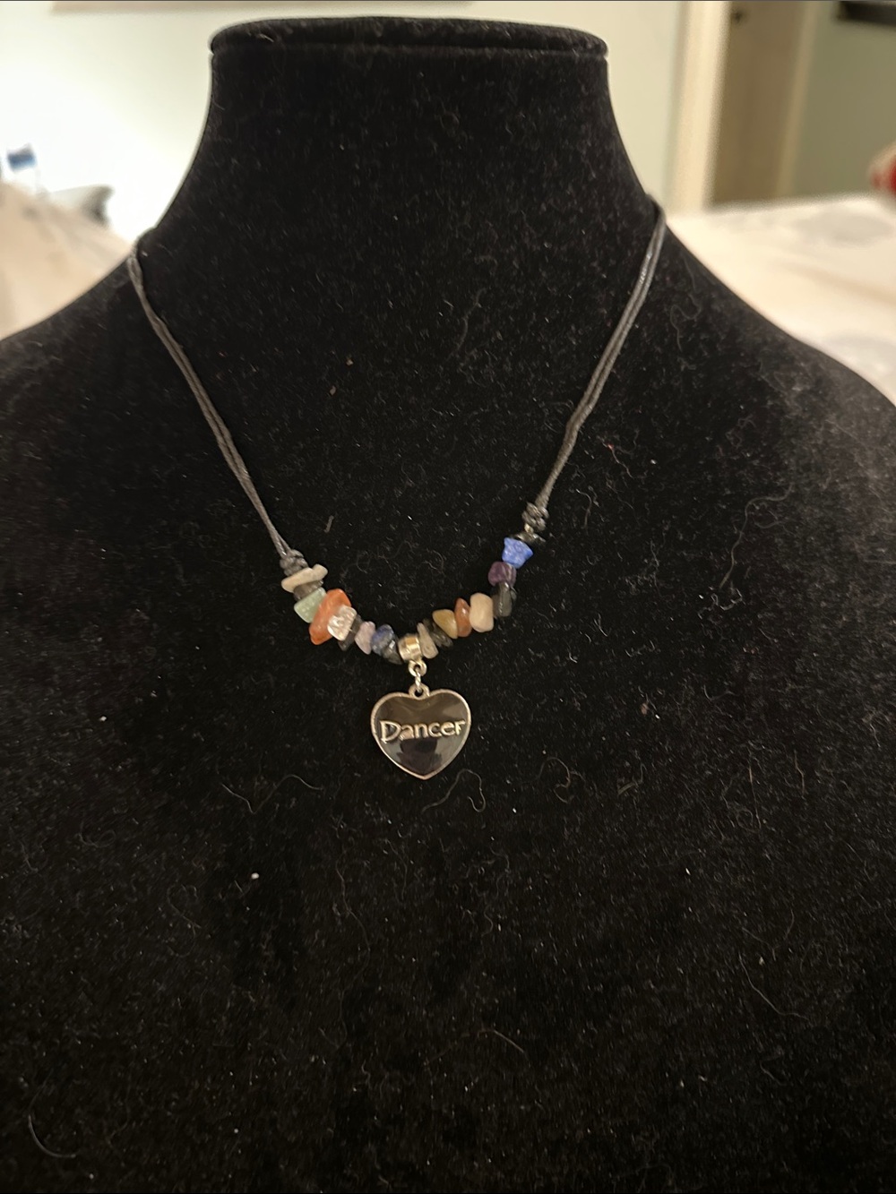 Dancer Heart Charm Multicolor Beaded Necklace